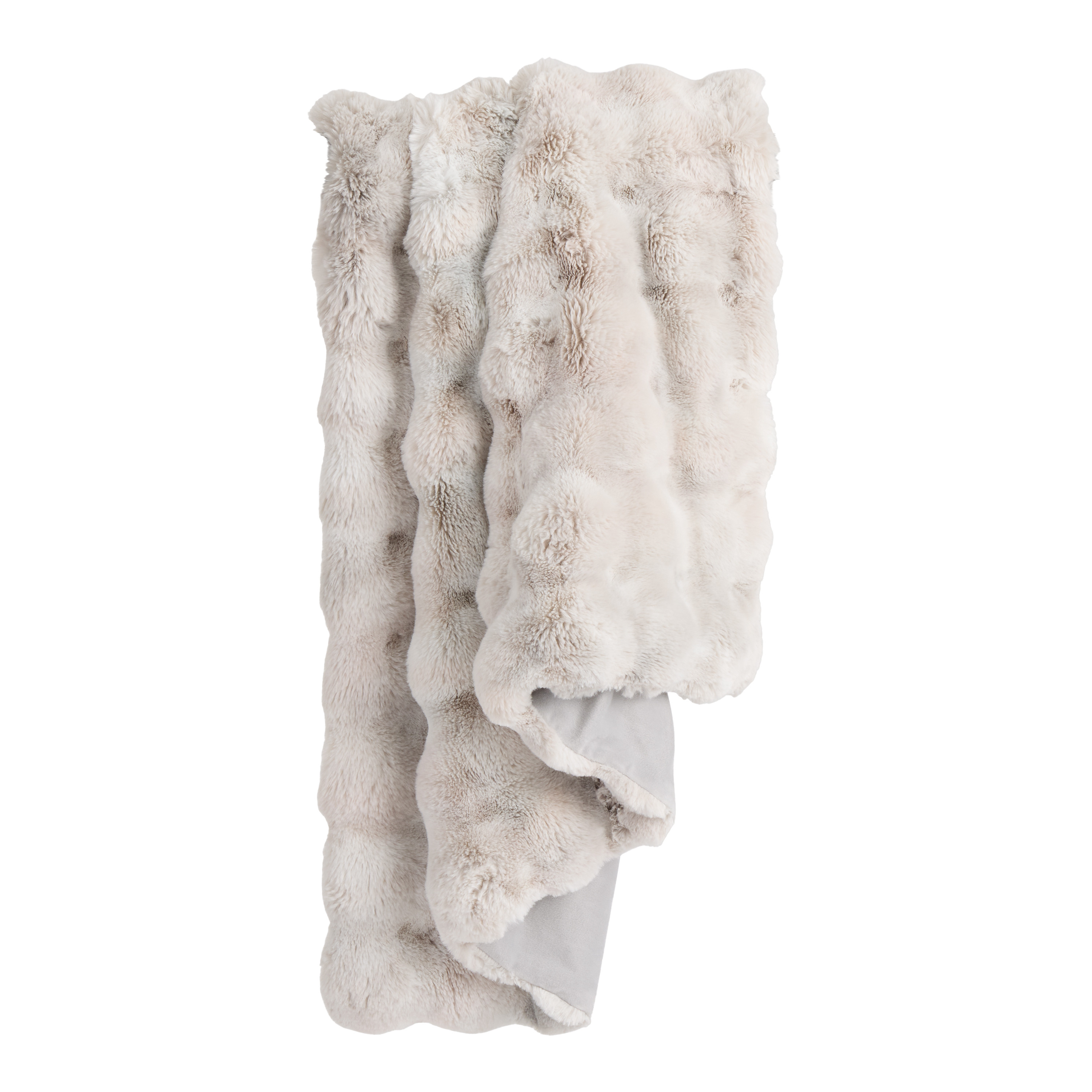 Faux Fur Wavy Tufted Throw Blanket - World Market | World Market