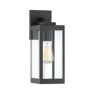 Westover 1-Light Earth Black Outdoor Wall Lantern Sconce | The Home Depot