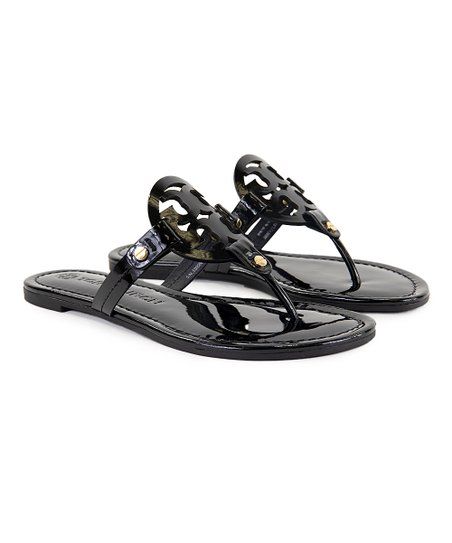 Tory Burch Black Miller Patent Leather Sandal - Women | Best Price and Reviews | Zulily | Zulily