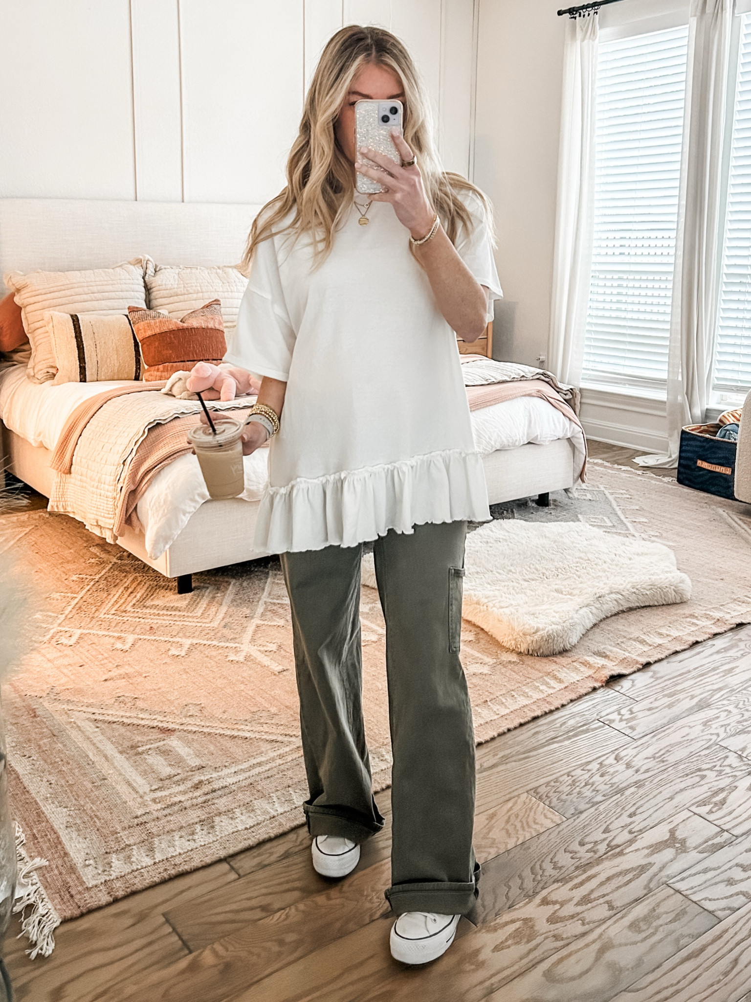 bump friendly work outfit - bump friendly casual - maternity cargo pants - xs in top (runs large), normal size in bottoms

#LTKWorkwear #LTKBump #LTKStyleTip