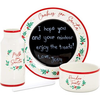 Cookies for Santa Plate Set with Milk Jar, Reindeer Treat Bowl, Chalk (4 Pieces) | Michaels Stores