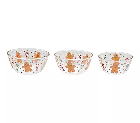 Temp-tations Seasonal Set of 3 Glass Bowls - QVC.com | QVC