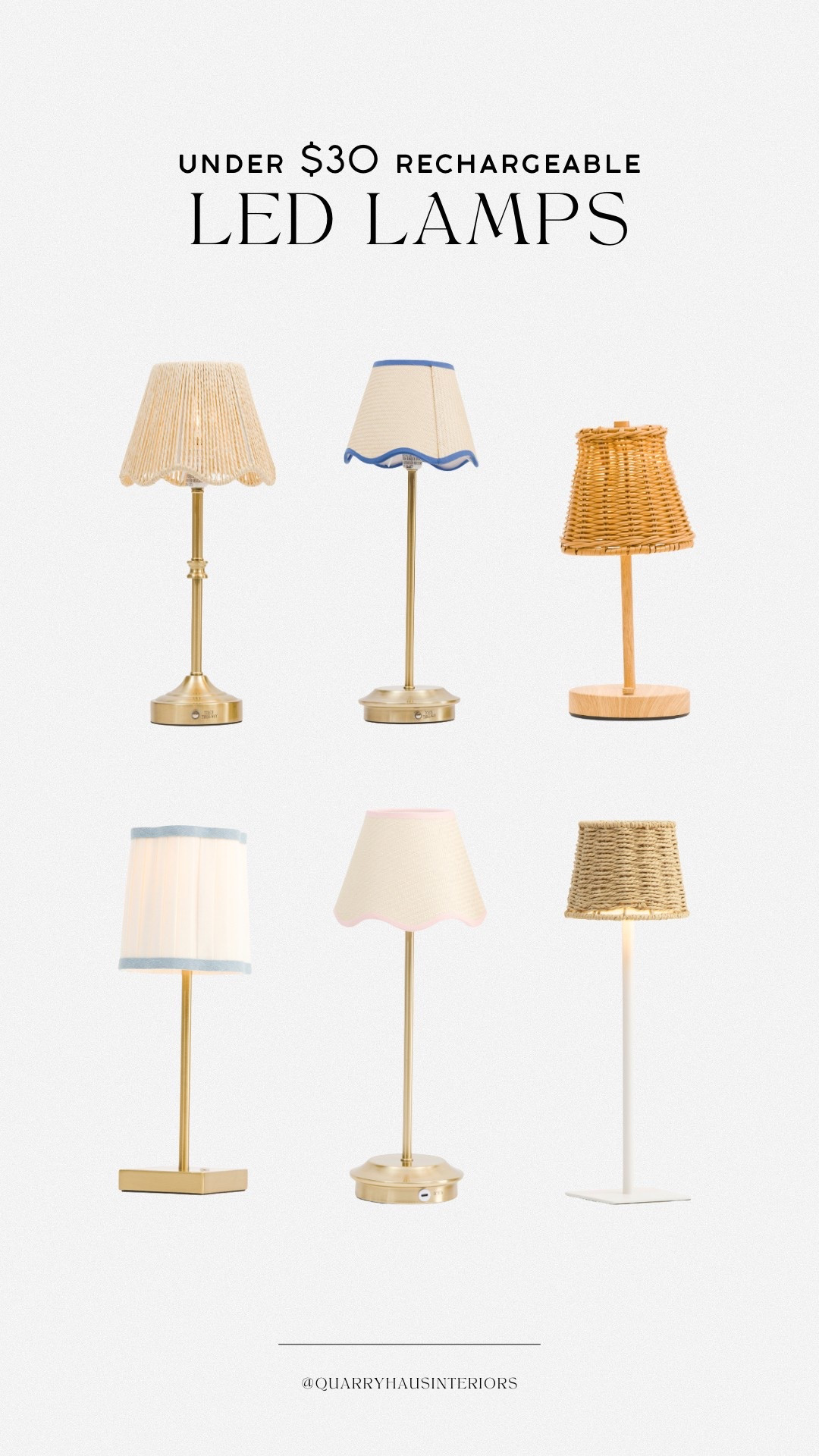 Budget friendly / affordable cordless and rechargeable LED table lamps - all under $30!

These are great for outdoor entertaining and dining, kids rooms, etc! 

#LTKHome #LTKFindsUnder50