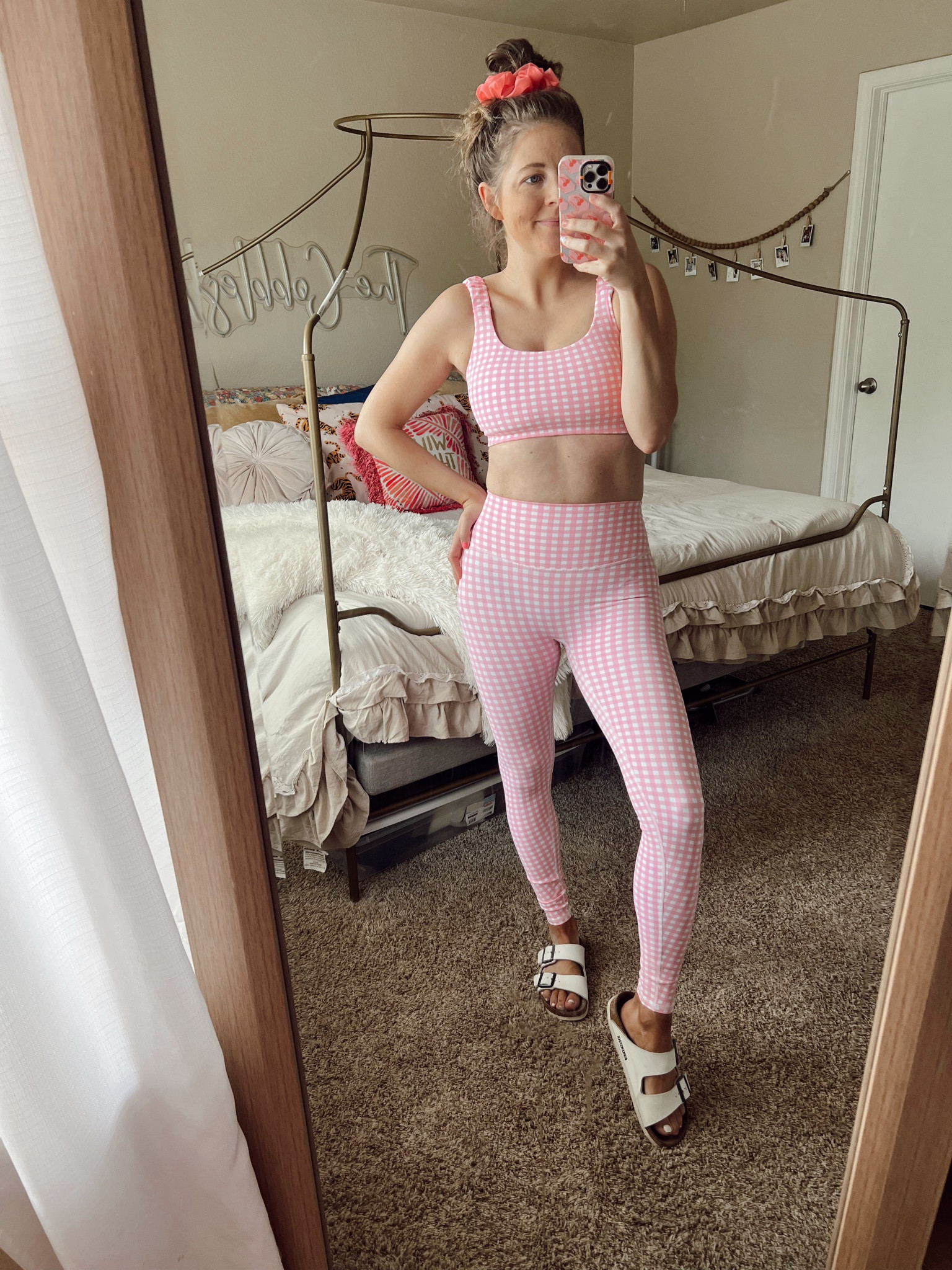 Love this activewear set!! Pink gingham and also comes in biker shorts. 

#LTKFitness #LTKStyleTip #LTKFindsUnder100