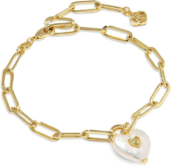 Kendra Scott Womens Sasha Heart Delicate Chain Bracelet Gold Freshwater Cultured Pearl One Size | Amazon (US)