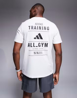 adidas Training t-shirt with graphic print in white | ASOS (Global)