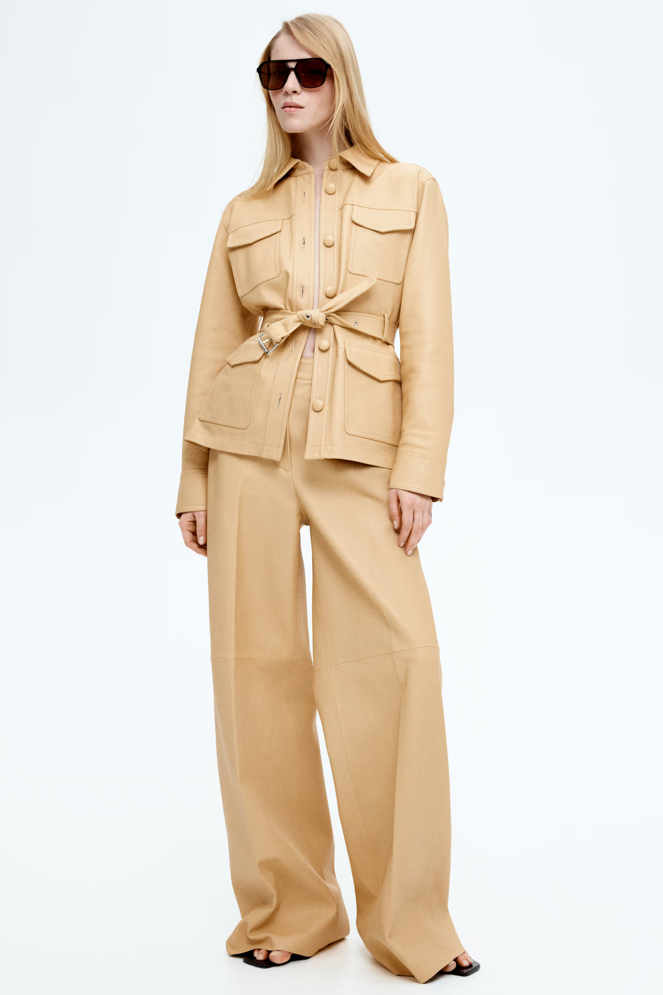 Straight-Cut Leather Pants | H&M (US + CA)