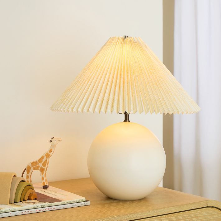 Metal Sphere Table Lamp & Pleated Shade (18") | West Elm (US)