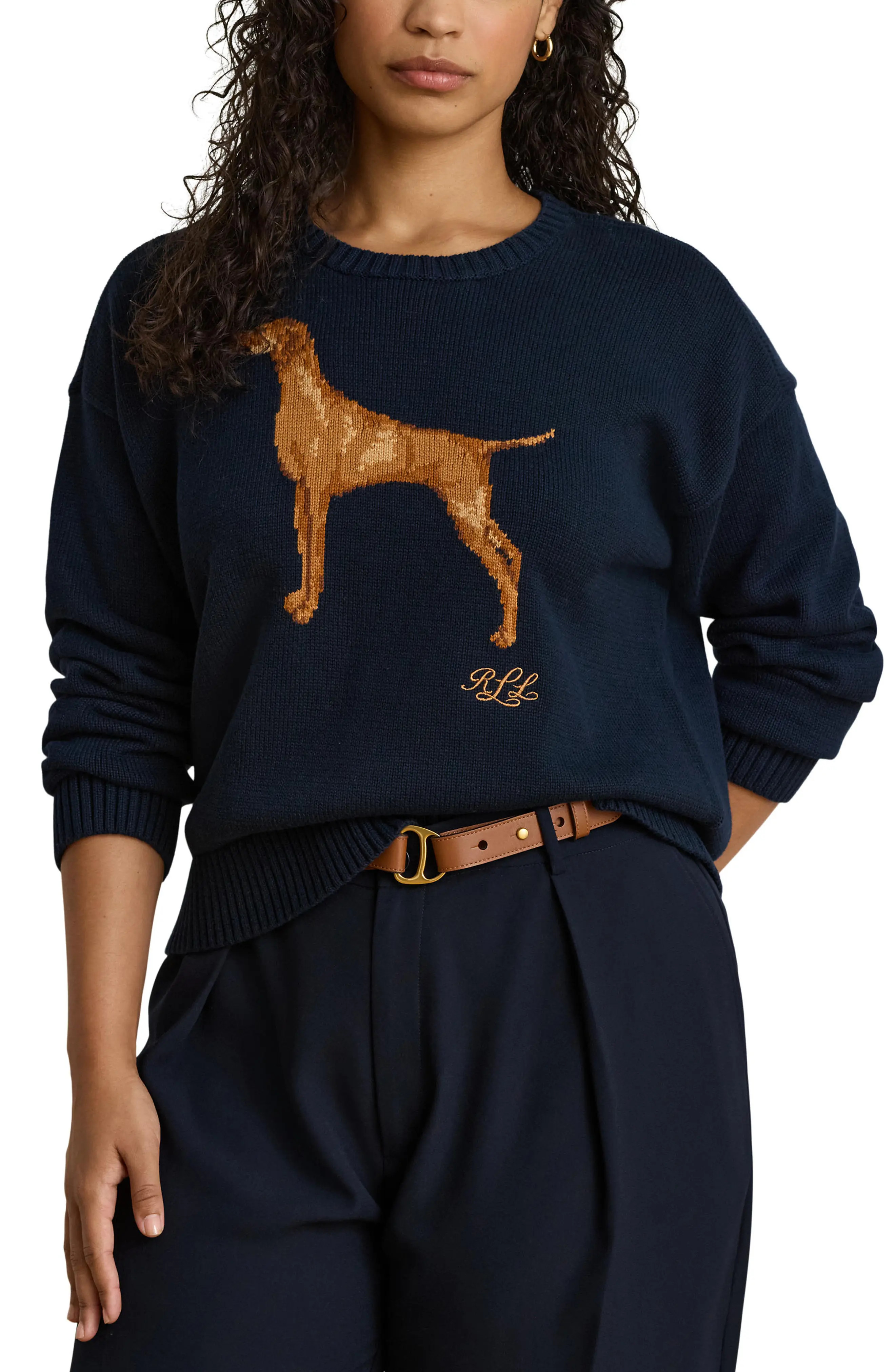 Lauren Ralph Lauren Pointer Dog Crewneck Sweater (Women) | Nordstrom | Nordstrom