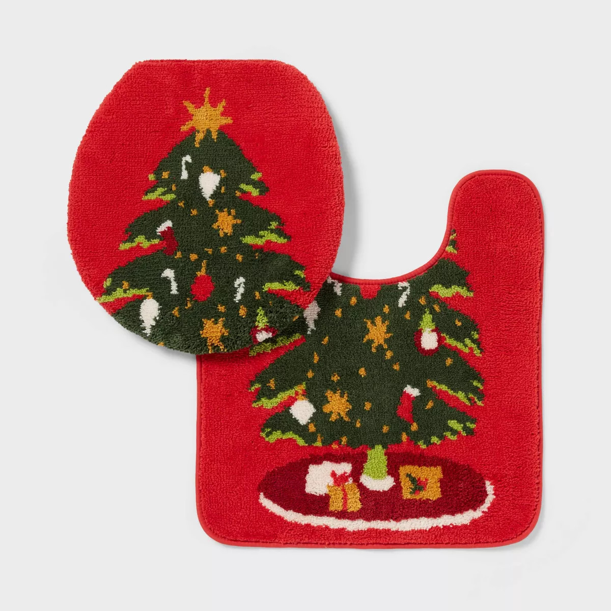 2pc Christmas Tree Toilet Lid Cover Red - Wondershop™ | Target