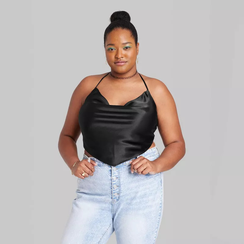 Women's Satin Cowl Neck Scarf Halter Top - Wild Fable™ | Target