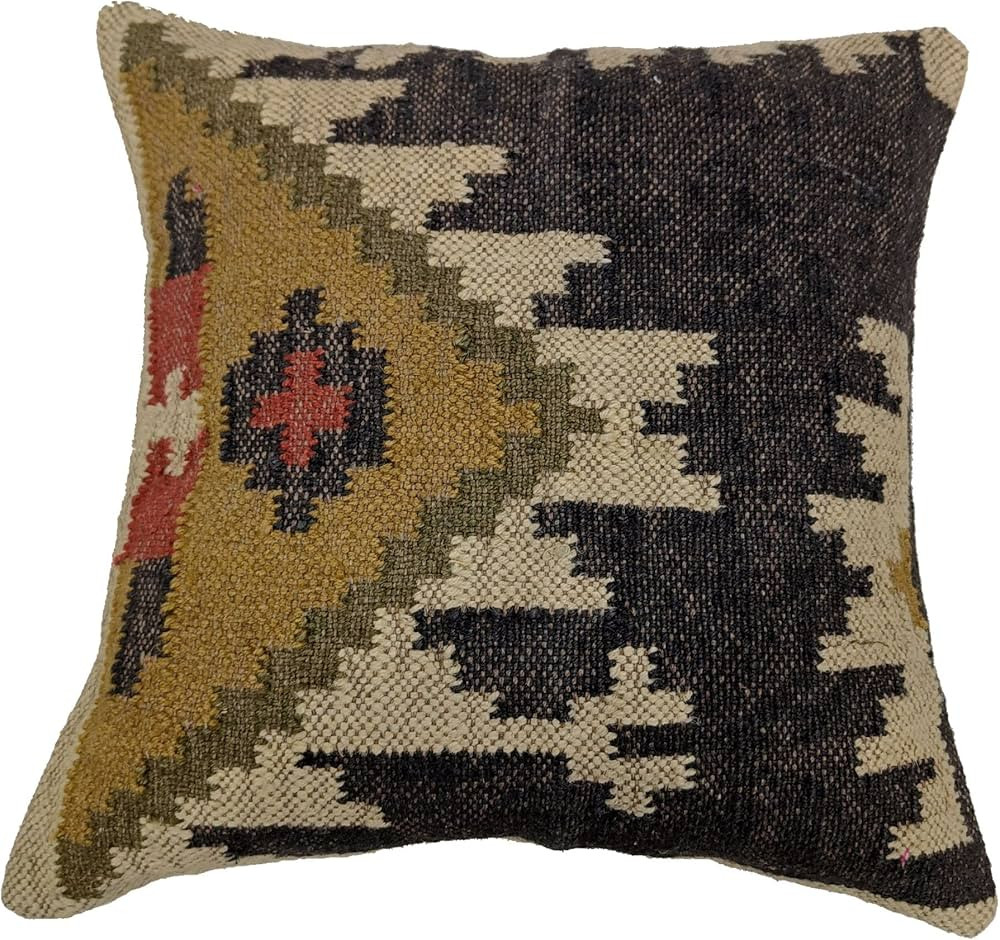 Trade Star Kilim Pillow Case Indian Jute Pillow Cover Handwoven Rug Cushion Cover 18x18 Inches Bo... | Amazon (US)