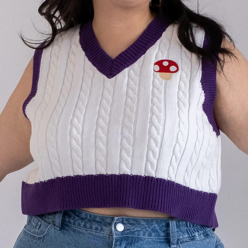 Sweater Vest - Mushroom Academy Purple | Shiny by Nature