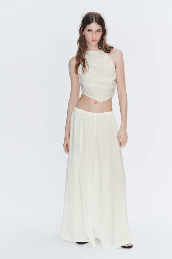 DRAWSTRING PALAZZO PANTS | Zara US