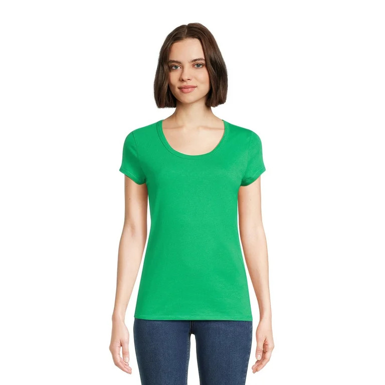 No Boundaries Juniors Scoop Neck T-Shirt with Short Sleeves, Sizes S-3X | Walmart (US)