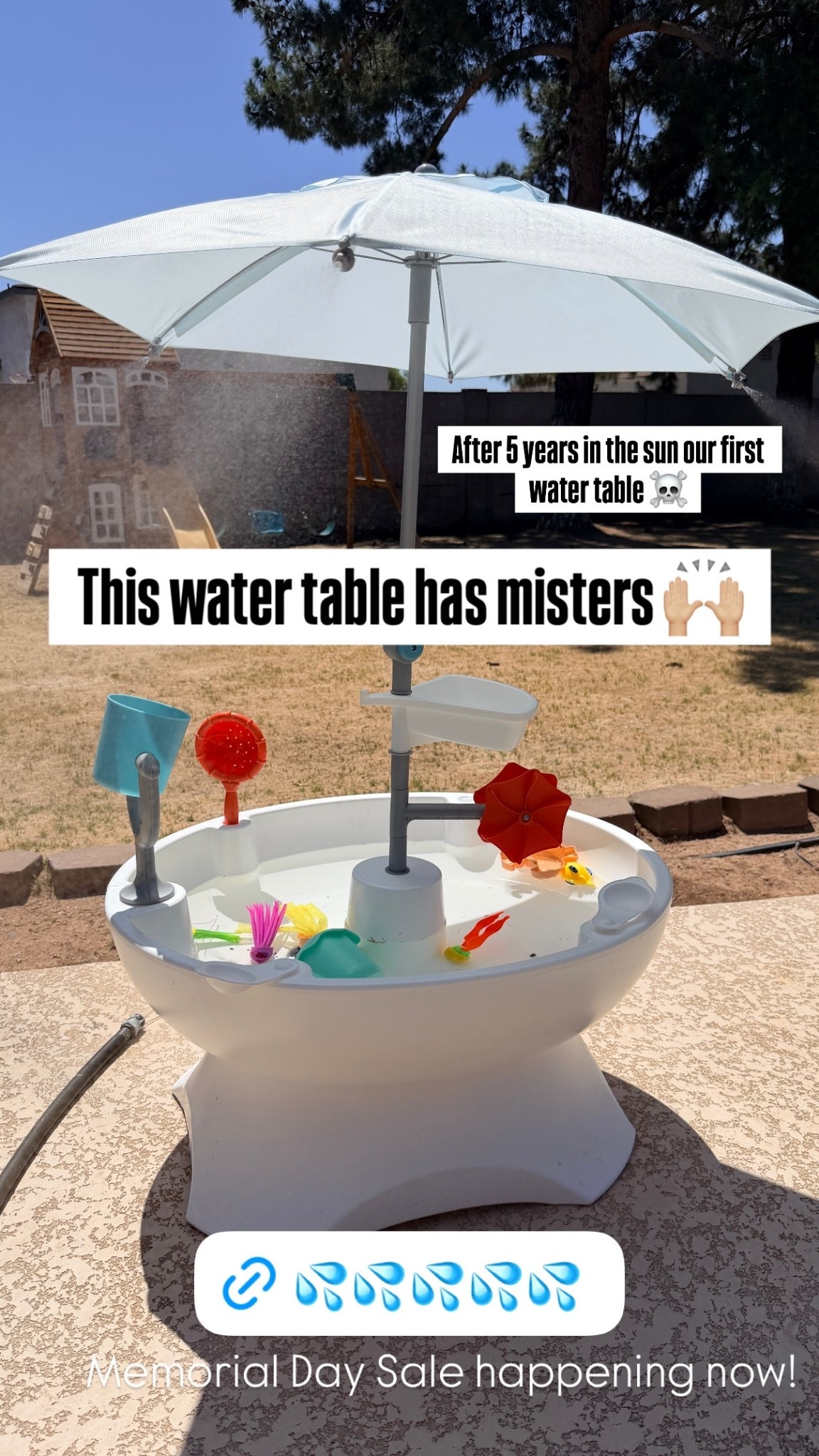 Memorial Day Sale happening now!  After 5 years in the sun our first water table ☠️ This water table has misters 🙌🏼

#LTKKids #LTKBaby #LTKmomlife