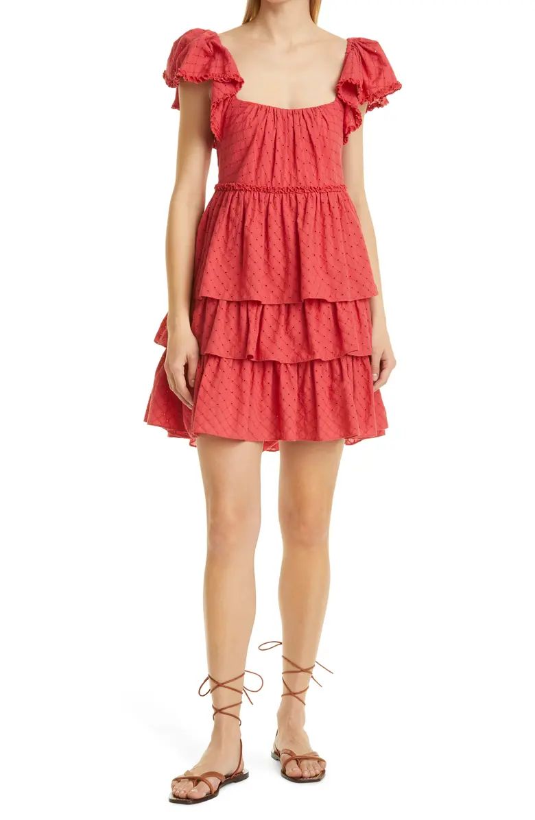 Marcia Eyelet Tiered Cotton Dress | Nordstrom