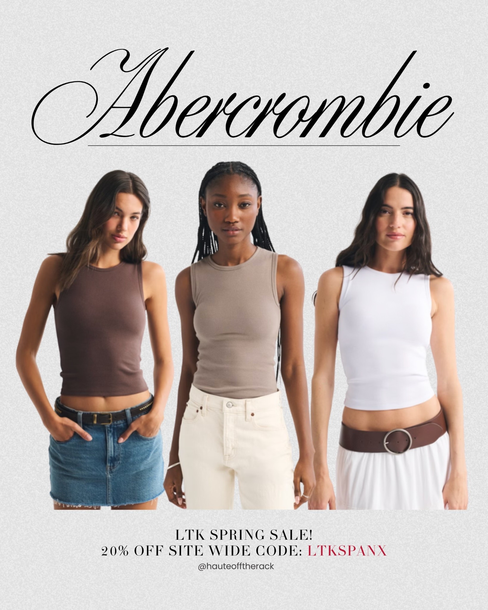 LTK SPRING SALE IS HERE!
take 25% OFF Abercrombie with code: AFLTK 
Dresses: 25% OFF + extra 25% OFF with code!

#chocolatebrown #abercrombie #closetstaples #tanktop #basics #whitetop


#LTKSaleAlert #LTKSpringSale
