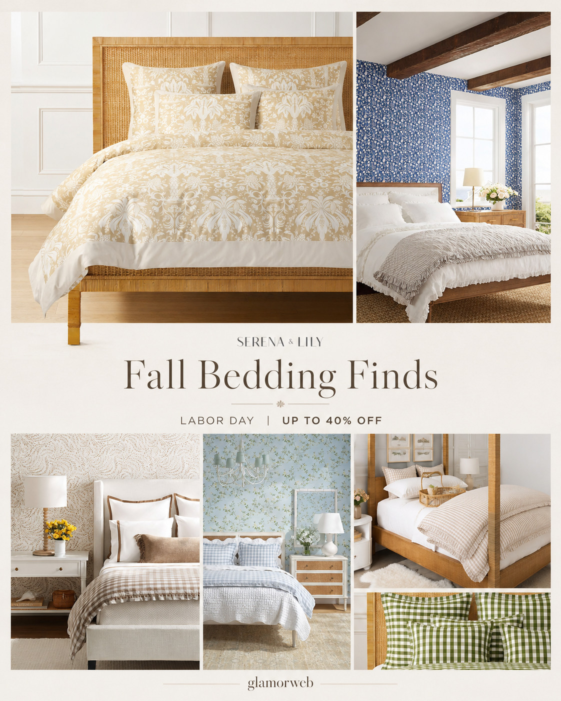 I’ve been saving all the Serena & Lily bedding finds for fall, and now they’re up to 40% off for Labor Day 🍂 Such a good time to grab cozy quilts, fresh sheets, duvet covers, and those little layers that make a bedroom feel instantly more inviting.
#SerenaAndLily #LaborDaySale #FallBeddingFinds #BeddingSale #FallBedroomIdeas #CozyHome #BedroomRefreshIdeas #LuxuryBedding #CoastalDecorIdeas #NeutralBedroom #HomeDecorFinds #FallDecor #LTKFinds #AutumnBedroom #Glamorweb 

 #LTKSeasonal #LTKHome #LTKSaleAlert