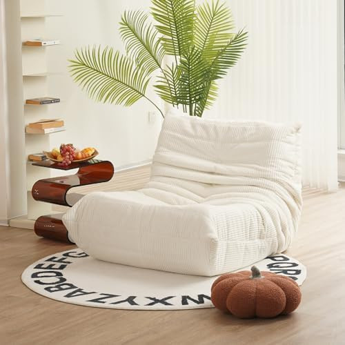 N&V Mid Century Armless Floor Sofa, Soft Premium Corduroy Lounge Chair, Foam Accent Chair for Liv... | Amazon (US)