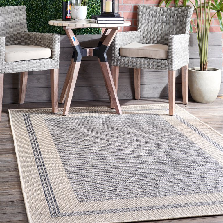 nuLOOM Antonella Bordered Solid Indoor/Outdoor Area Rug or Runner - Walmart.com | Walmart (US)