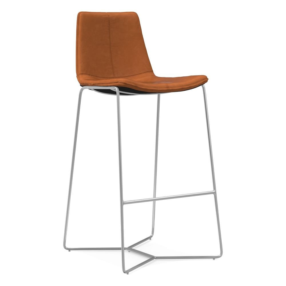 Slope Leather Bar & Counter Stools | West Elm (US)