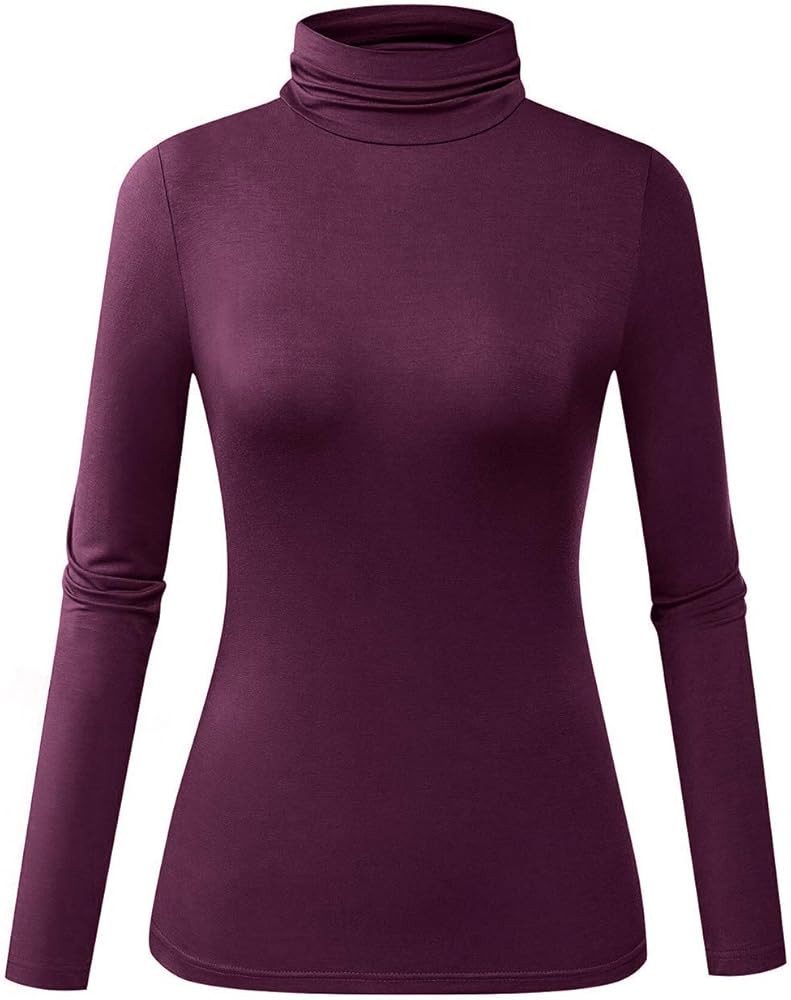 Herou Womens Long Sleeve Turtleneck Slim Fitted Lightweight Casual Active Layer Tops Shirts | Amazon (US)