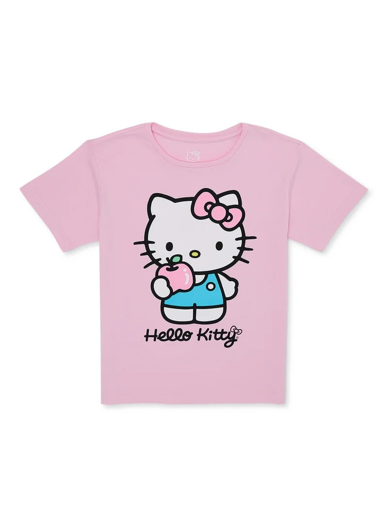 Hello Kitty and Apple Girls Short Sleeve Graphic T-Shirt, Sizes 4-16 | Walmart (US)