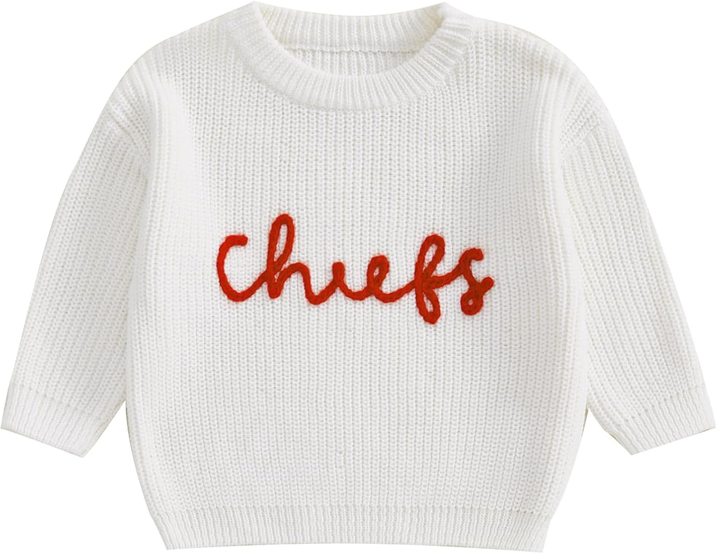 Toddler Kids Fall Winter Outfits Football Birds Embroidered Sweater Oversized Long Sleeve Knitted... | Amazon (US)