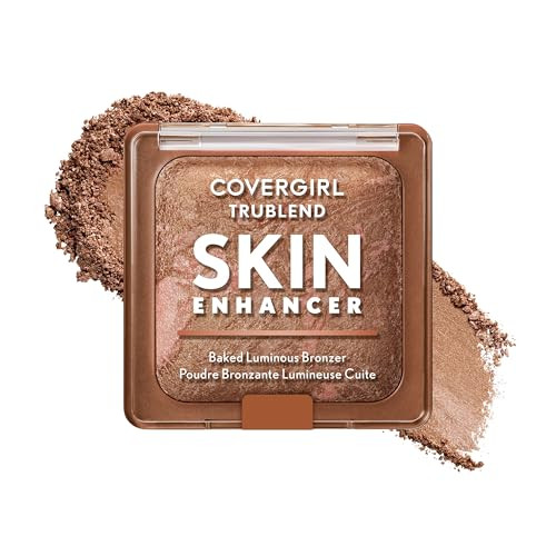 COVERGIRL TruBlend Skin Enhancer Baked Luminous Bronzer, with Hyaluronic Acid & White Rose Extract, Blends Seamlessly - 310 Toasted Butterscotch (Light Medium Bronze with Rose Gold Swirls) | Amazon (US)
