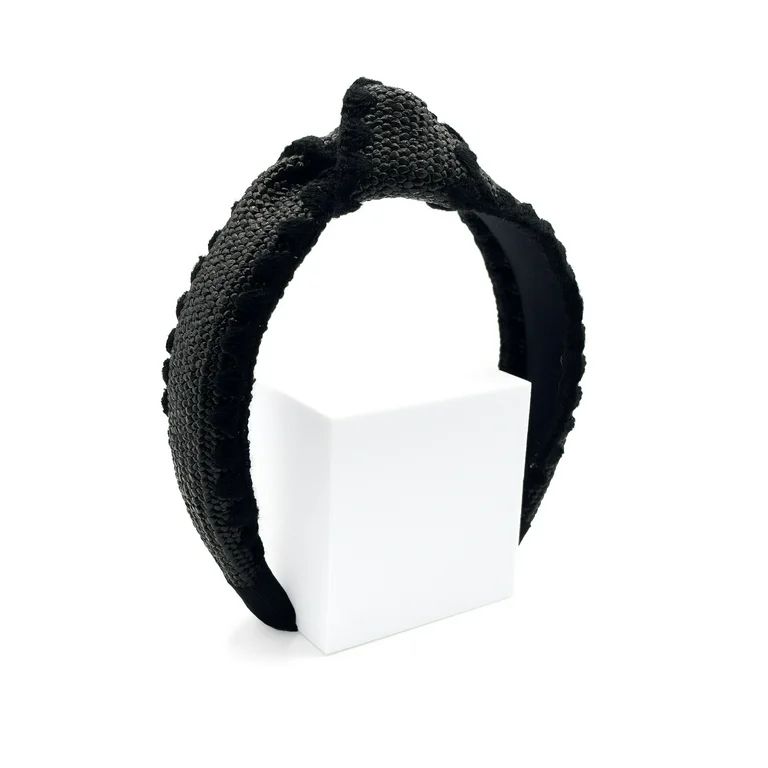 Time and Tru Women's Stitched Edge Headband, Black | Walmart (US)
