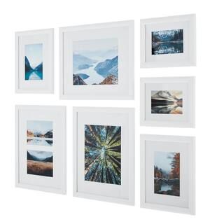 StyleWell White Contemporary Gallery Wall Frame Set (7-pieces) 2020-GW1WT - The Home Depot | The Home Depot