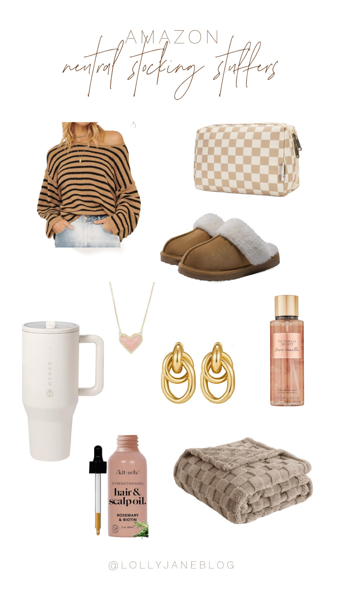 Amazon neutral stocking stuffers for the neutral loving girlies! 💕

Looking for the perfect gift for the neutral-loving girlies in your life? These cozy, chic, and practical pieces are sure to win their hearts! From the soft stripes of a sweater, to the timeless gold of delicate earrings, to the sweet scent of vanilla body spray... each item is a little luxury in the neutral tones they adore. 

Whether it's a checkered throw blanket for cozy nights in, or a Kendra Scott heart necklace for a touch of elegance, these gifts bring warmth, style, and all-around good vibes. Perfect for anyone who loves subtle, classic elegance with a hint of cozy charm. 

#NeutralVibes #GiftIdeas #CozyChic #NeutralLovers #GiftGuide #TreatYourself

#LTKHoliday #LTKSeasonal #LTKGiftGuide