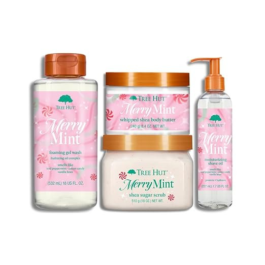 Tree Hut Merry Mint Shower Routine Gift Set, Exfoliating, Hydrating & Moisturizing Body Care with... | Amazon (US)