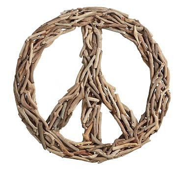 Driftwood Peace Sign Wall Art - 36" | Pottery Barn | Pottery Barn (US)
