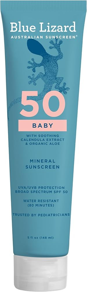 Blue Lizard BABY Mineral Sunscreen with Zinc Oxide, SPF 50+, Water Resistant, UVA/UVB Protection ... | Amazon (US)