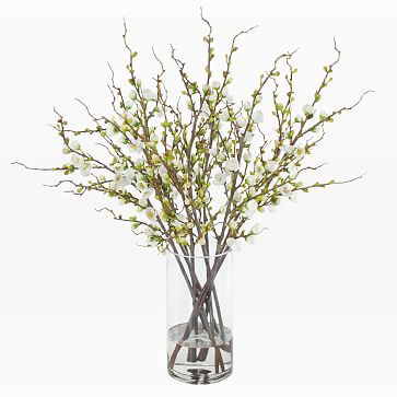 Faux Peach Blossoms w/ Vase | West Elm (US)