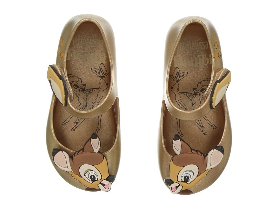 Mini Melissa - Mini Ultragirl + Bambi (Toddler/Little Kid) (Gold) Girl's Shoes | Zappos
