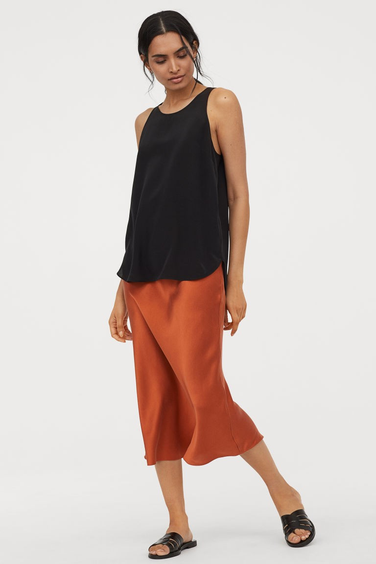 Calf-length Silk Skirt | H&M (US + CA)