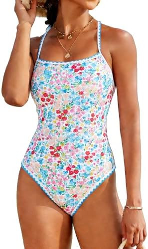 DaiLiWei One Piece Swimsuit Women Tummy Control Bathing Suit Modest Slimming Swim Suits Cute Flor... | Amazon (US)