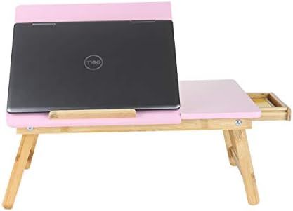Mind Reader Bamboo Lap [Tilting Top With Side Drawer] Breakfast Tray for Bed, Computer Laptop Des... | Amazon (US)