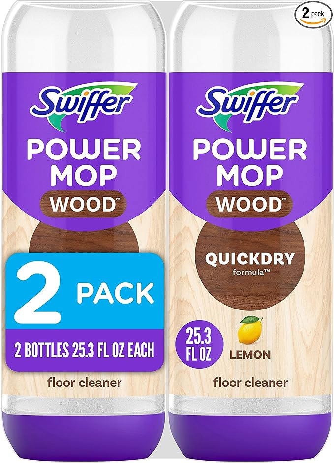 Swiffer Power Mop Wood Refill Solution, QuickDry Hardwood Floor Cleaner for Mopping Home, Bathroo... | Amazon (US)