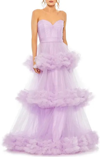 Mac Duggal Strapless Tiered Tulle Gown | Nordstrom | Nordstrom