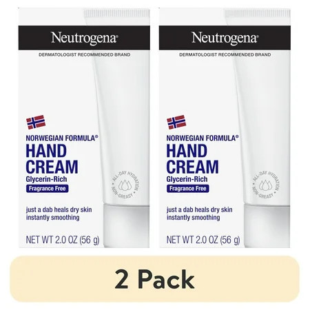 (2 pack) Neutrogena Norwegian Formula Dry Hand and Body Cream, Fragrance-Free Lotion, 2 oz | Walmart (US)
