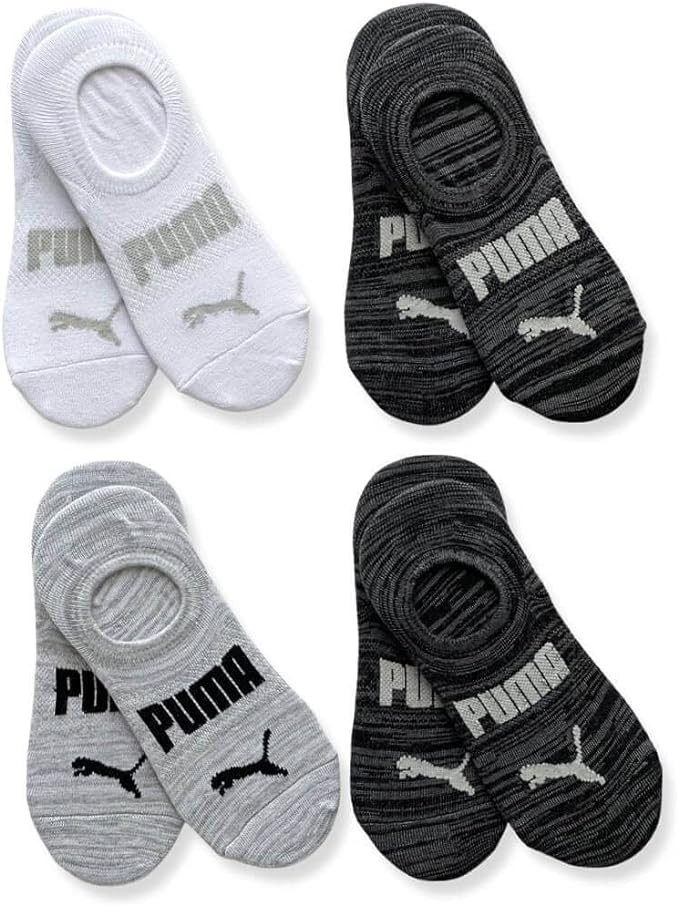 Puma Women's No Show Sneaker 8 Pack Socks, Blk/Wht/Grey, One Size | Amazon (US)