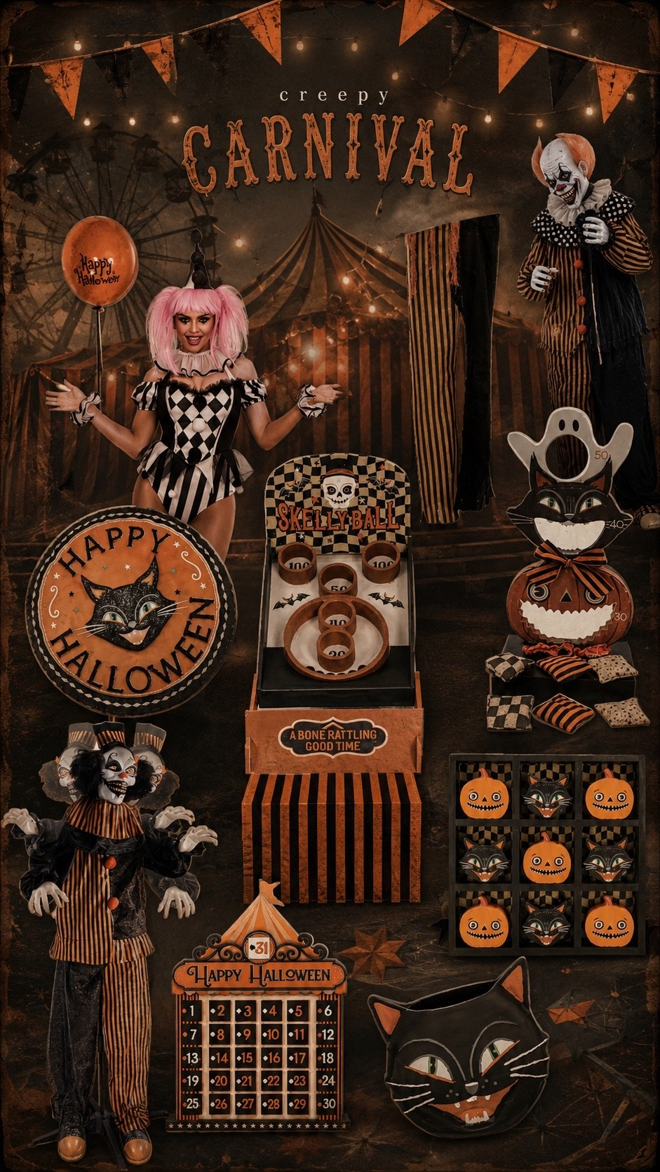 Halloween decor. Creepy Halloween carnival. Michael’s Halloween
