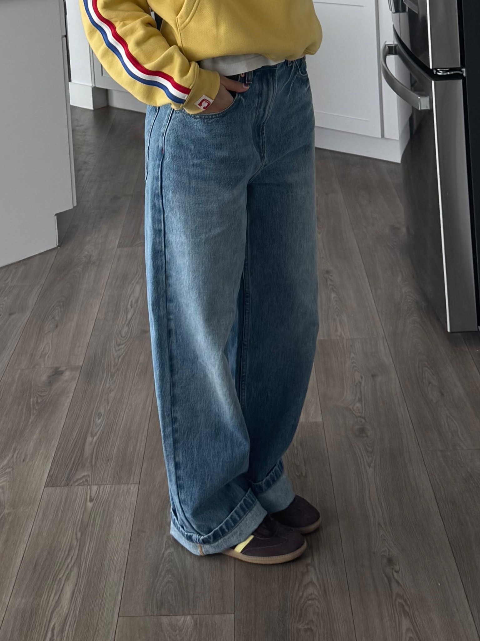 Wearing a 28 in the jeans:)