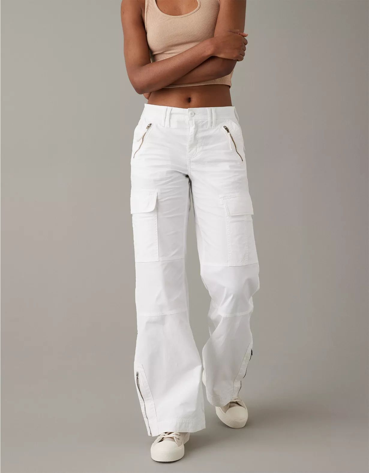 AE Snappy Stretch Low-Rise Baggy Flare Cargo Pant | American Eagle Outfitters (US & CA)