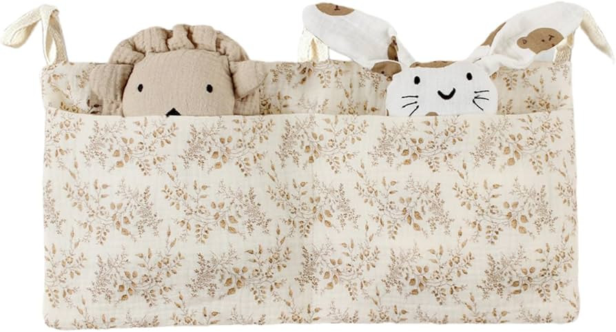 Lily Brown Cribs Storage Bag Baby Bedside Hanging Storage Bag for Drool Bibs Diaper Multifunction... | Amazon (CA)
