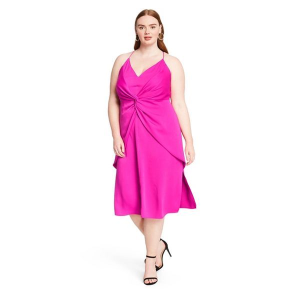 Women's Twist-Front Dress - CUSHNIE for Target (Regular & Plus) Magenta Pink | Target